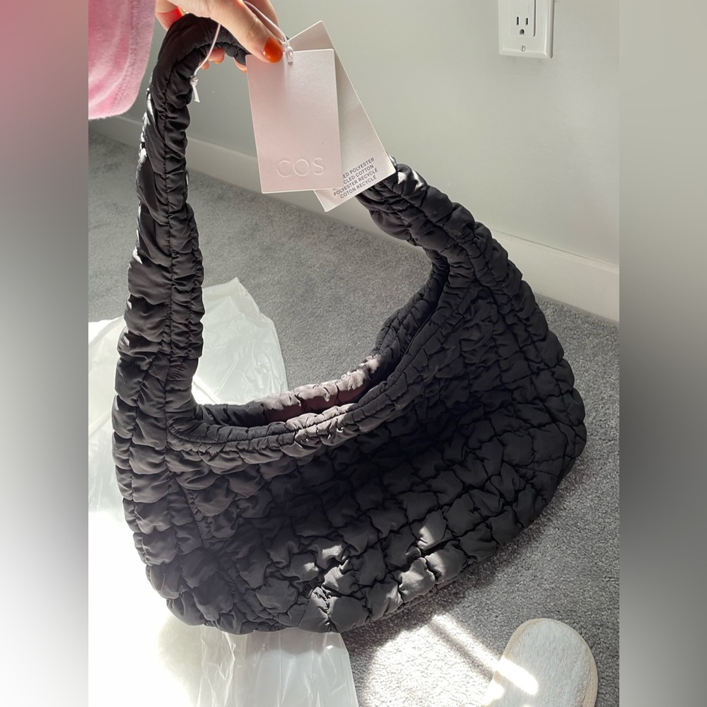 COS oversized quilted bag black